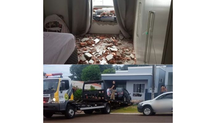 Ibema - Carro invade residência e deixa uma pessoa ferida 